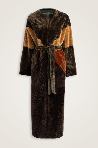 Brown Robe Coat with Sleeves - 1