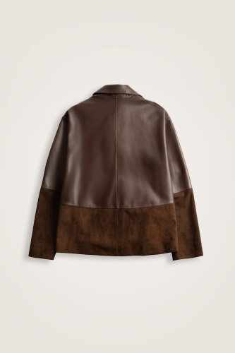 Brown Short Leather Jacket - Imannoor (1)