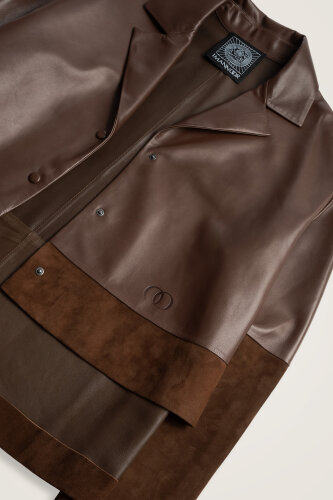 Brown Short Leather Jacket - 3