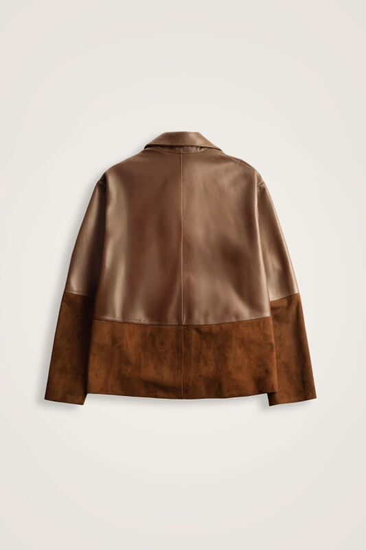 Brown Short Leather Jacket - 2