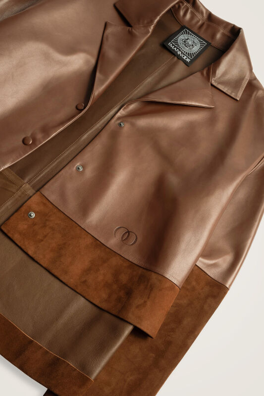 Brown Short Leather Jacket - 3