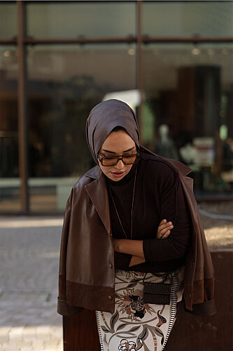 Brown Short Leather Jacket 