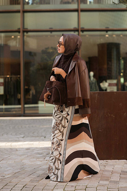 Brown Short Leather Jacket - 3