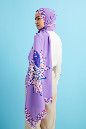 Bud Silk Shawl Purple - 5