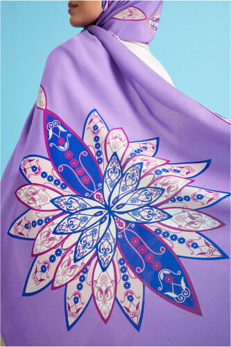 Bud Silk Shawl Purple - 3