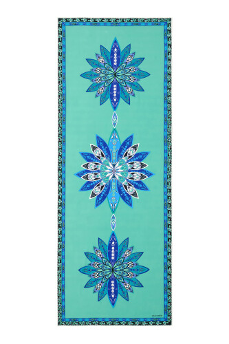 Bud Silk Shawl Turquoise - 1