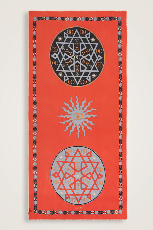 Buhara Bordo Kaşmir İpek Şal 100x200 - 1