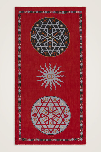 Buhara Bordo Kaşmir İpek Şal 100x200 