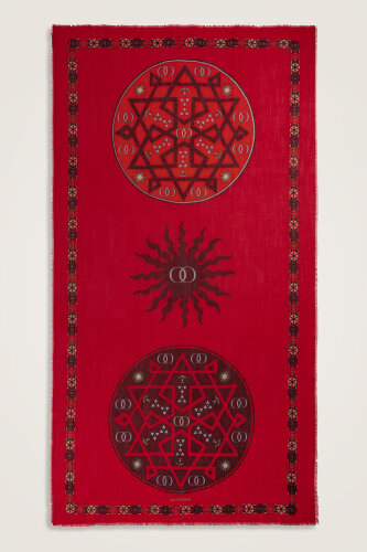 Buhara Bordo Kaşmir İpek Şal 100x200 