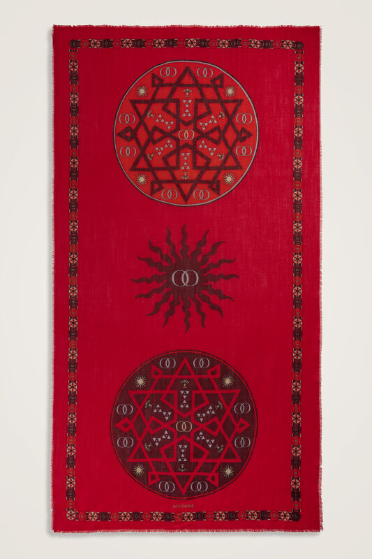 Buhara Bordo Kaşmir İpek Şal 100x200 - 1