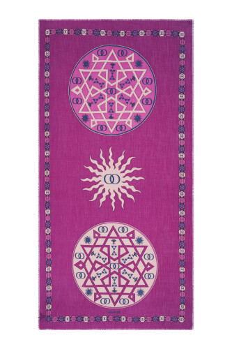 Buhara Cashmere Silk Shawl Fuchsia 