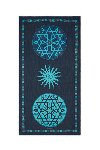 Buhara Cashmere Silk Shawl Turquoise 