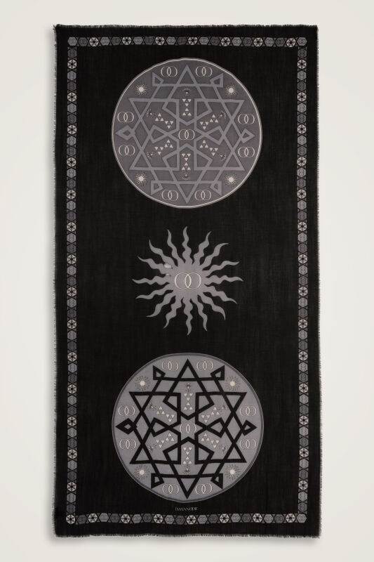 Buhara Siyah Kaşmir İpek Şal 100x200 - 2