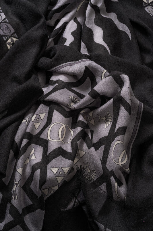 Buhara Siyah Yün Şal 100x200 - 4