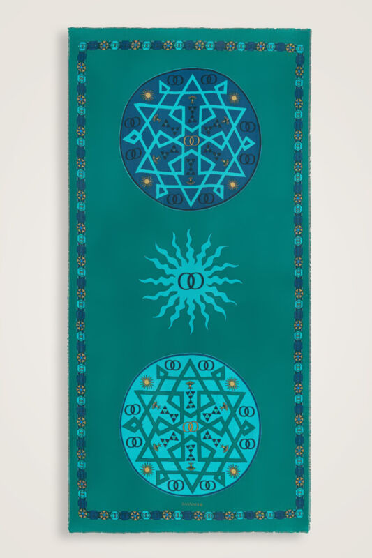 Buhara Yeşil Kaşmir İpek Şal 100x200 - 1