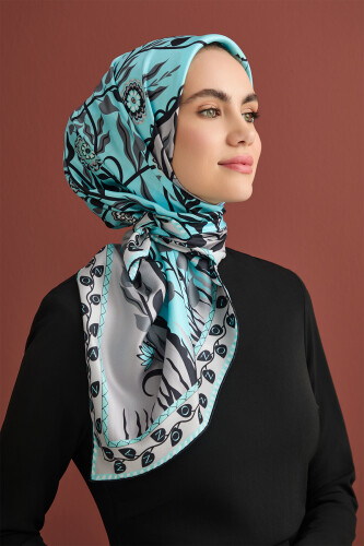 Butterfly Silk Scarf Grey 