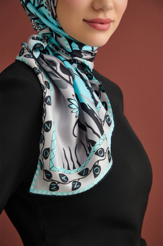 Butterfly Silk Scarf Grey - 3