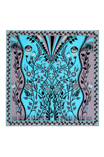 Butterfly Silk Scarf Grey - 2