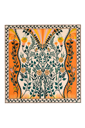 Butterfly Silk Scarf Orange - 2