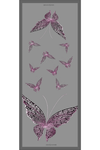 Butterfly Silk Shawl Grey 