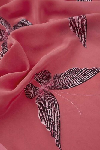 Butterfly Silk Shawl Pink - 3