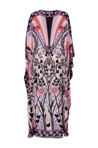 Butterfly Silk Kaftan Pink - 2