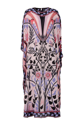 Butterfly Silk Kaftan Pink 