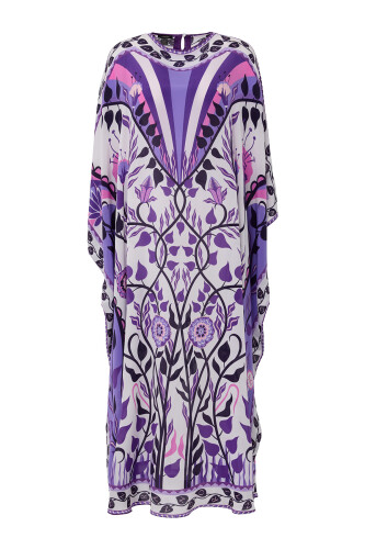 Butterfly Silk Kaftan Purple - 1