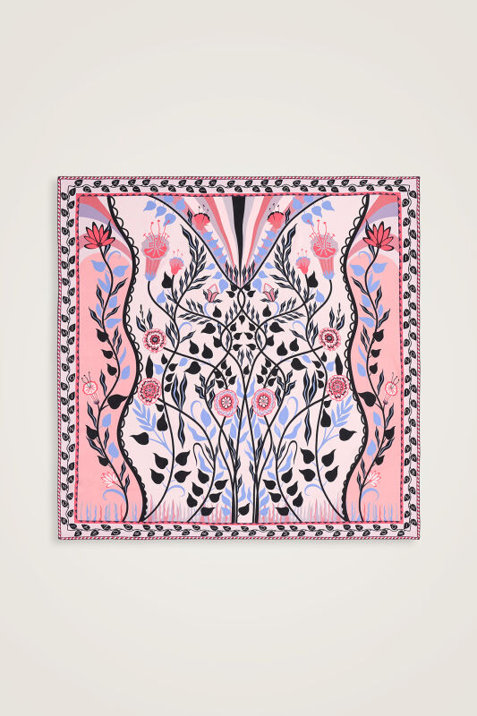 Butterfly Silk Scarf Pink - 1
