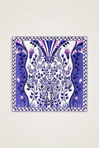 Butterfly Silk Scarf Purple 