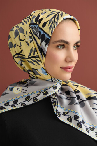 Butterfly Silk Scarf Yellow 