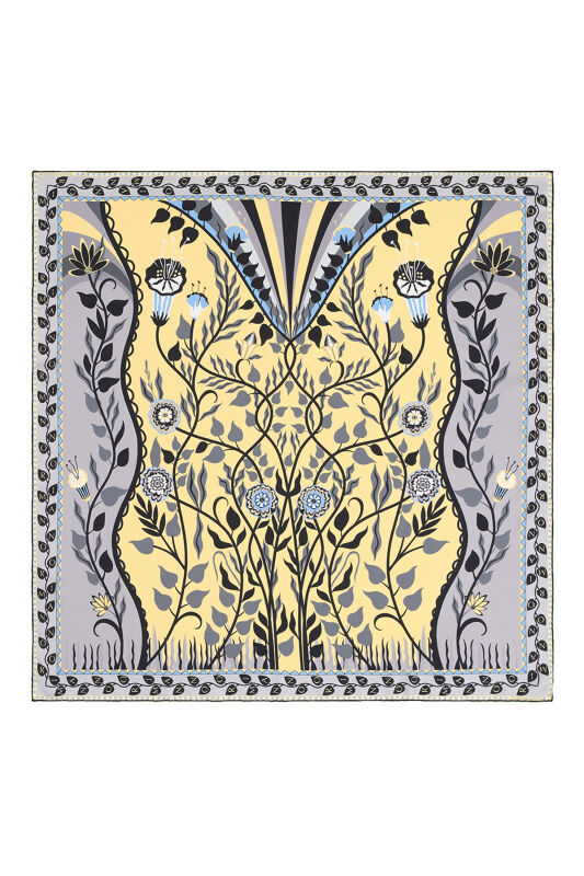 Butterfly Silk Scarf Yellow - 2