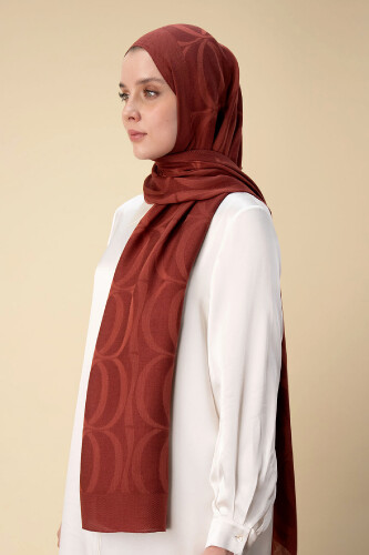 Büyük Bambunoor Bordo Ferah Tensel Şal 70x200 