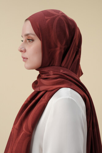Büyük Bambunoor Bordo Ferah Tensel Şal 70x200 - 3