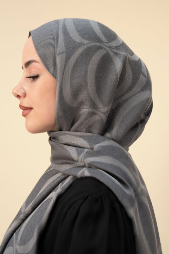 Büyük Bambunoor Gri Ferah Tensel Şal 70x200 - 1