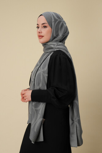 Büyük Bambunoor Gri Ferah Tensel Şal 70x200 - 5