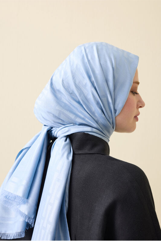 Iman I Petrol Mavi İpek Şal 70x200 - 5