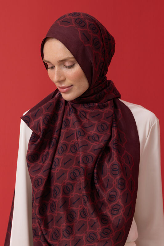 Cage Bright Flush Viscose Shawl Burgundy - 1