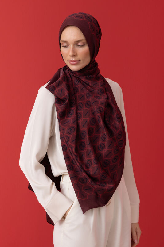 Cage Bright Flush Viscose Shawl Burgundy - 5