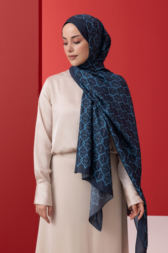 Cage Bright Flush Viscose Shawl Navy 