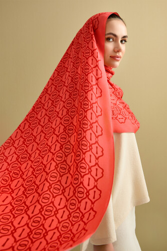 Cage Flosh Viscose Shawl Coral - 3