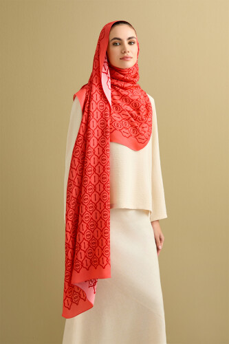 Cage Flosh Viscose Shawl Coral - 5