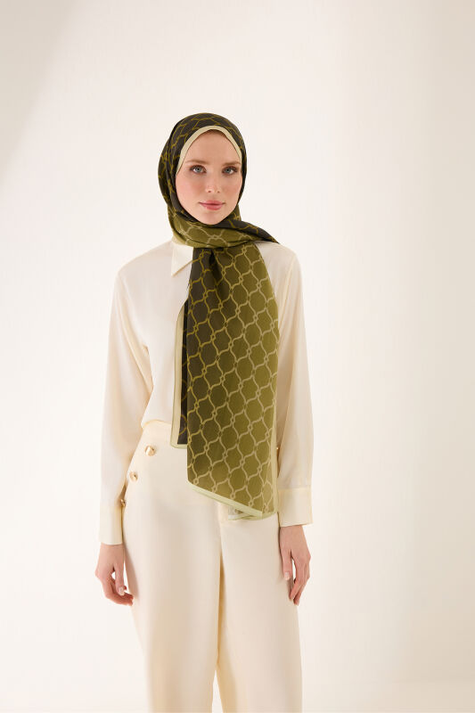 Cage Gradient Green Flush Viscose Shawl - 5
