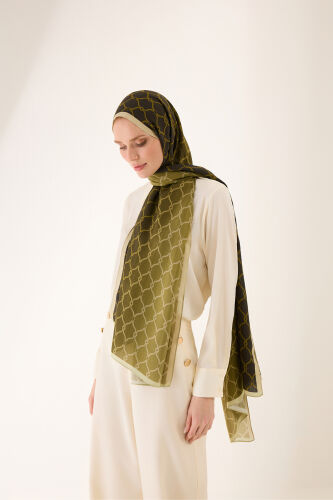 Cage Gradient Green Flush Viscose Shawl - 1