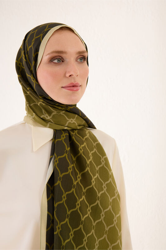 Cage Gradient Green Flush Viscose Shawl - 3