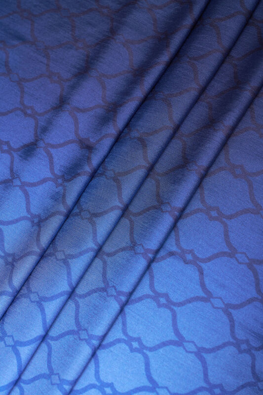 Cage Gradient Navy Blue Viscose Flush Shawl - 3