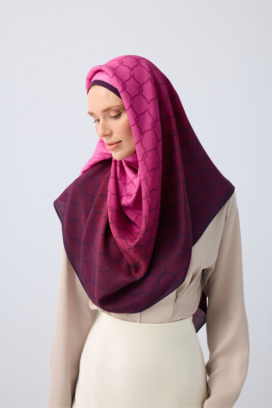 Cage Gradient Pink Flush Viscose Shawl - 1