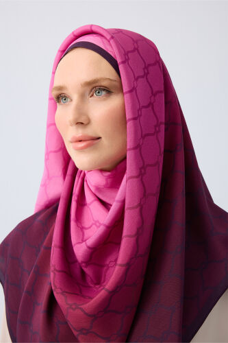 Cage Gradient Pink Flush Viscose Shawl - 3