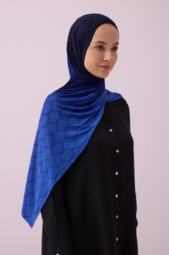 Cage Navy Blue Gradient Supreme Shawl - 5