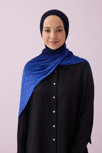 Cage Navy Blue Gradient Supreme Shawl - 1